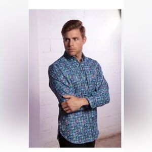 Visconti Black  Shirt Multicolor Abstract  Sleeve